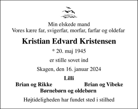 Kristian Edvard Kristensen | Dødsannoncer i Danmark