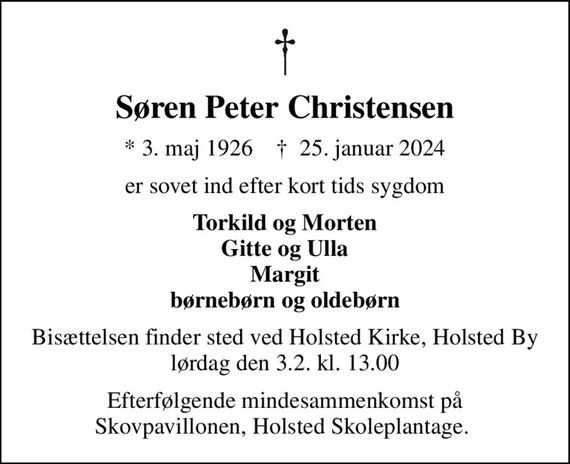 Søren Peter Christensen | Dødsannoncer i Danmark