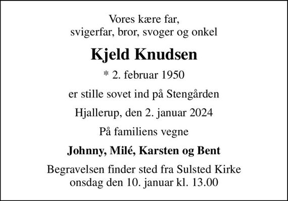 Kjeld Knudsen Dødsannoncer i Danmark