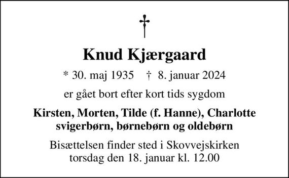 Knud Kjærgaard Dødsannoncer i Danmark