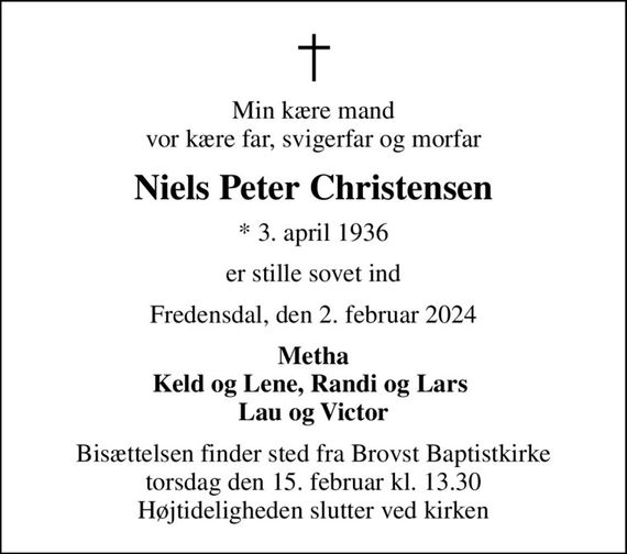 Niels Peter Christensen | Dødsannoncer i Danmark